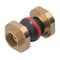 Compensator type 46 red DW brass, Butyl with nylon cord for (drinking) water 16 bar, brass 3-piece connection female thread